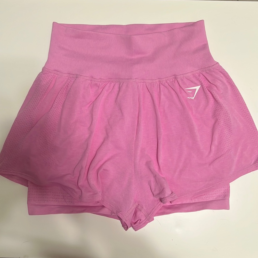 Pink gym shark shorts
